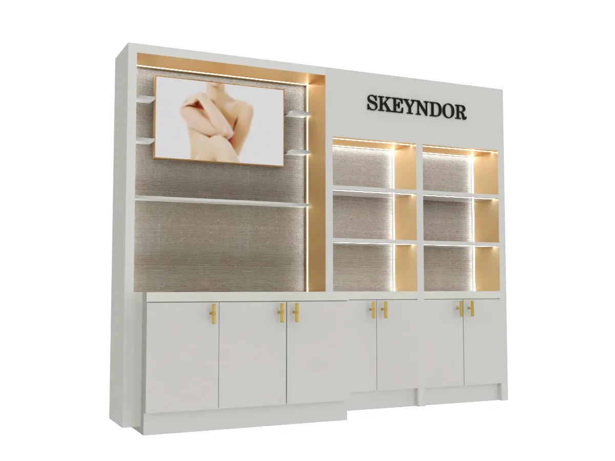 Elegant Cosmetics Wall Cabinet Design Layered Cosmetic Display Cabinet on Sale — view 4