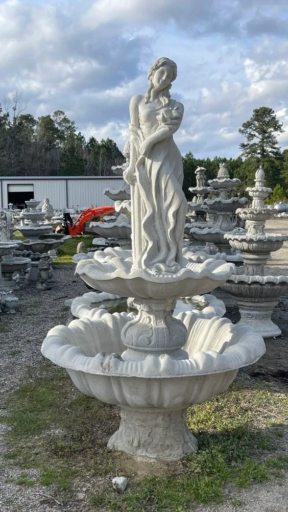 European Lady Fiberglass Fountain for Villa, Garden & Courtyard Landscaping — view 2