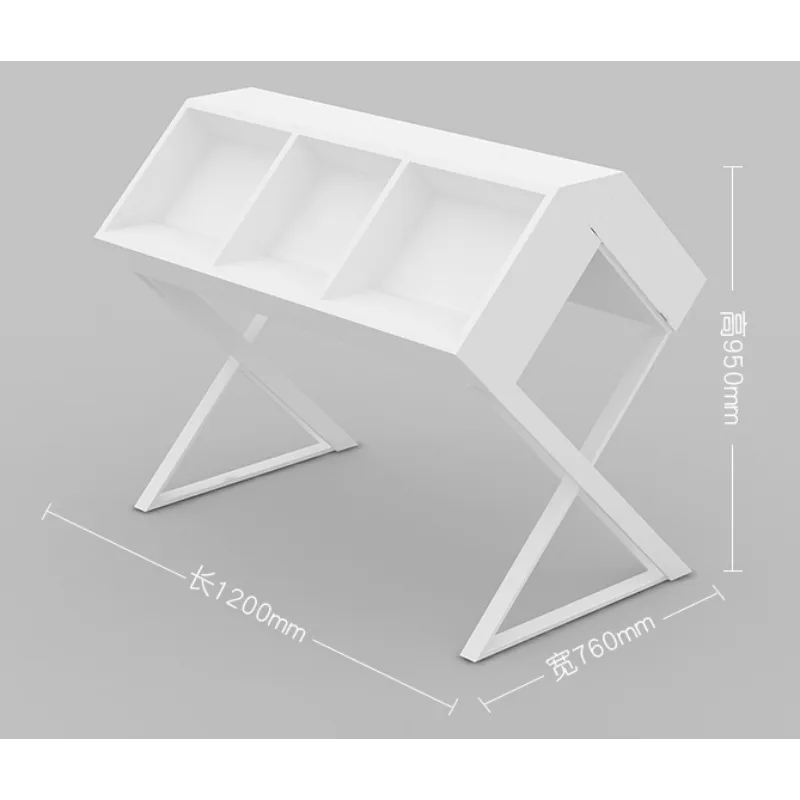 European style white paint display table Clothing and shoe display cabinet — view 2