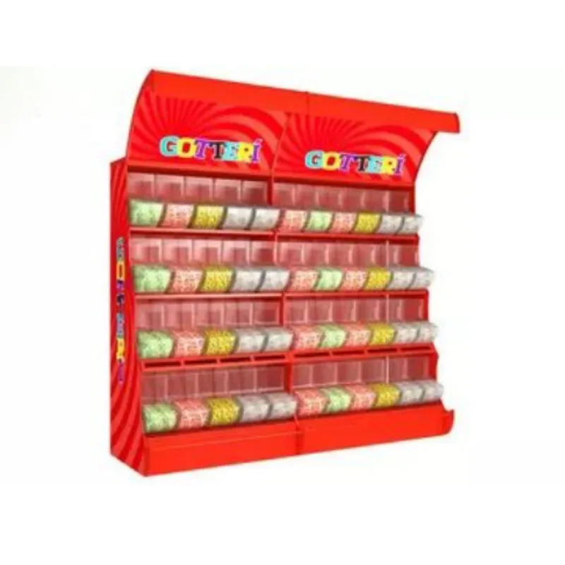 Eye-catching candy combination wall cabinet with MDF custom oversized snack space