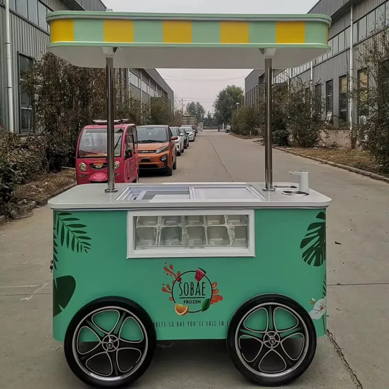 Eye‑catching Purple Wheeled Ice Cream Cart With Canopy For Business Solutions — view 4