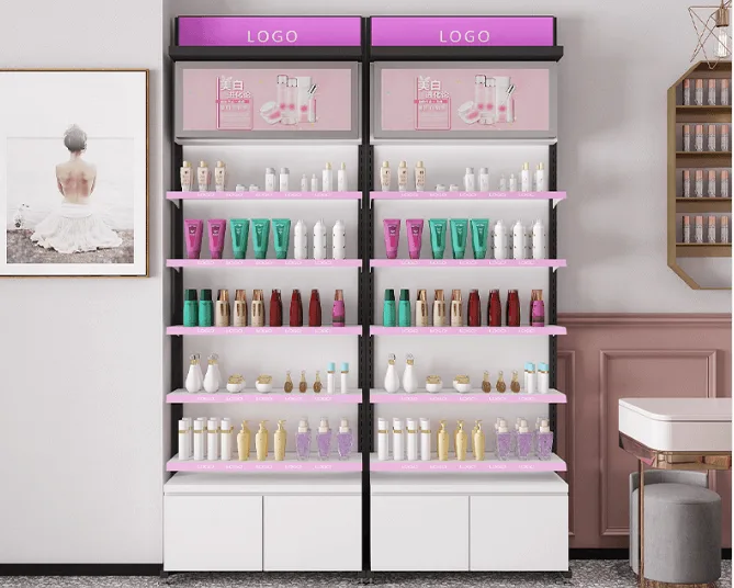 Fashion and cosmetics retail display cabinets customized cosmetics display racks — view 3