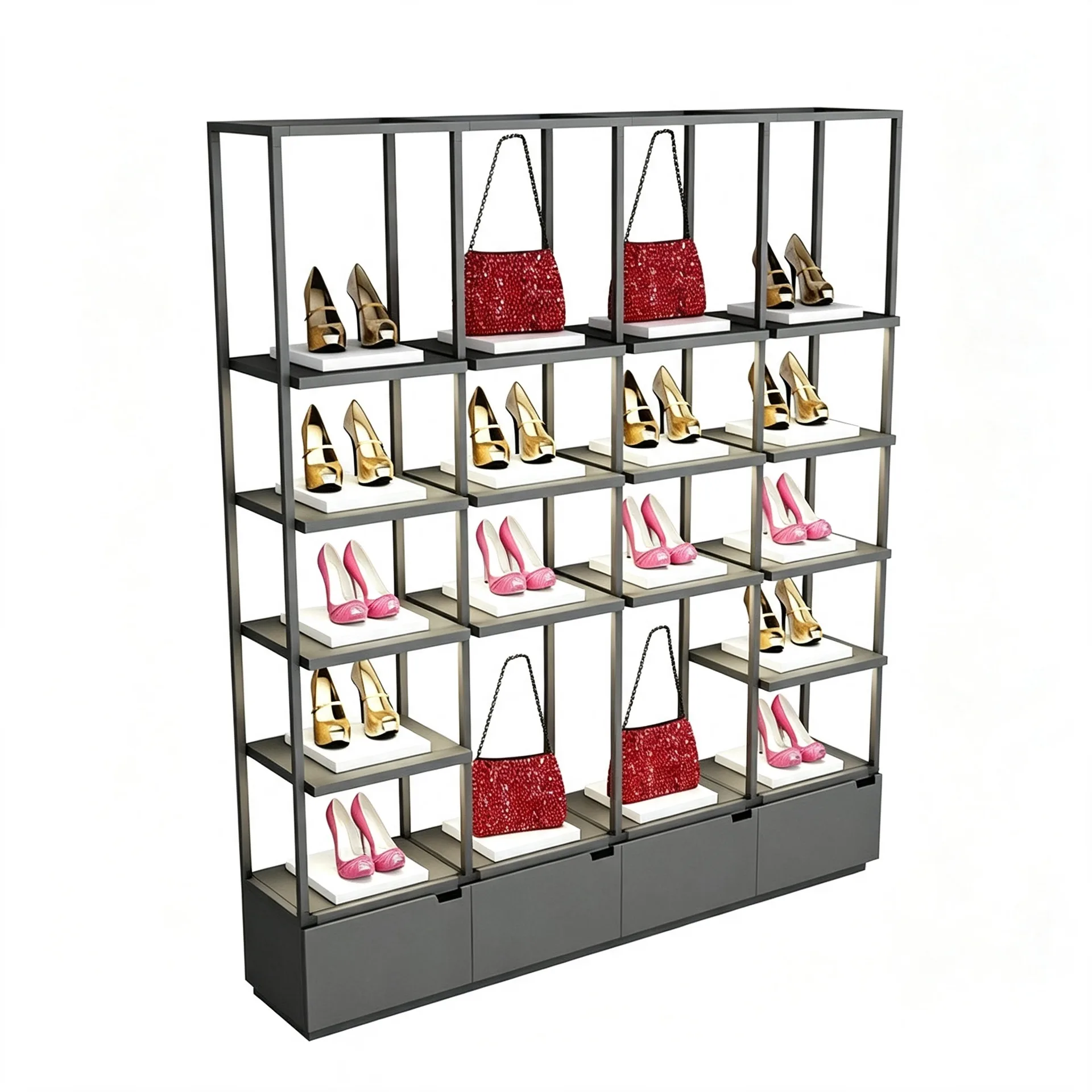 Fashion Wall Mount Display Unit for Shoes, Purses & Handbags — view 2