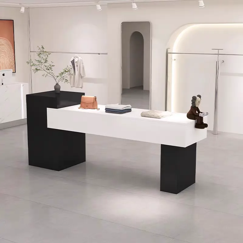 Fashion women’s clothing store display island service reception desk in hot sale — view 3