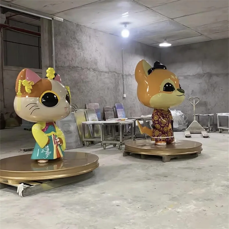 Fiberglass Ancient Style Cartoon Dog Sculpture | National Trend IP Mascot for Restaurants and Mall Decor — view 4