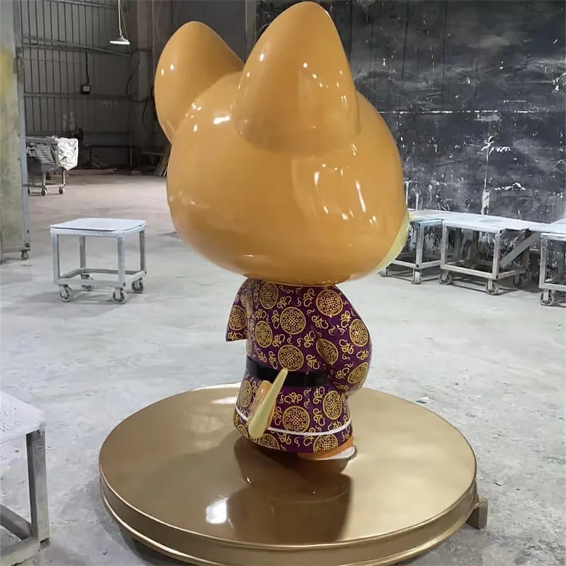 Fiberglass Ancient Style Cartoon Dog Sculpture | National Trend IP Mascot for Restaurants and Mall Decor — view 3