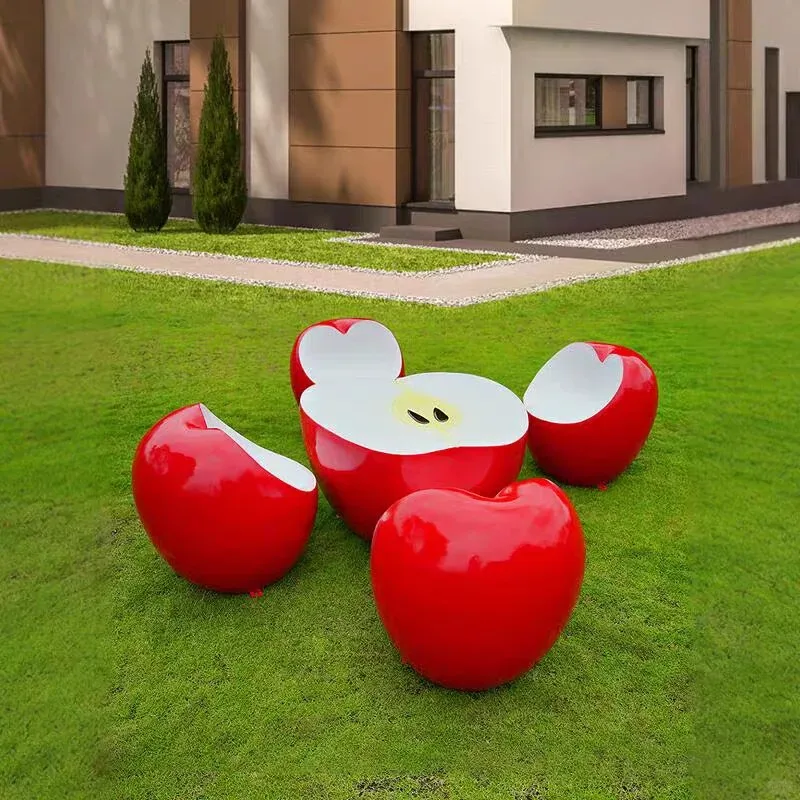 Fiberglass Apple-Shaped Play Seats | Durable, Kid-Friendly & Customizable — view 4