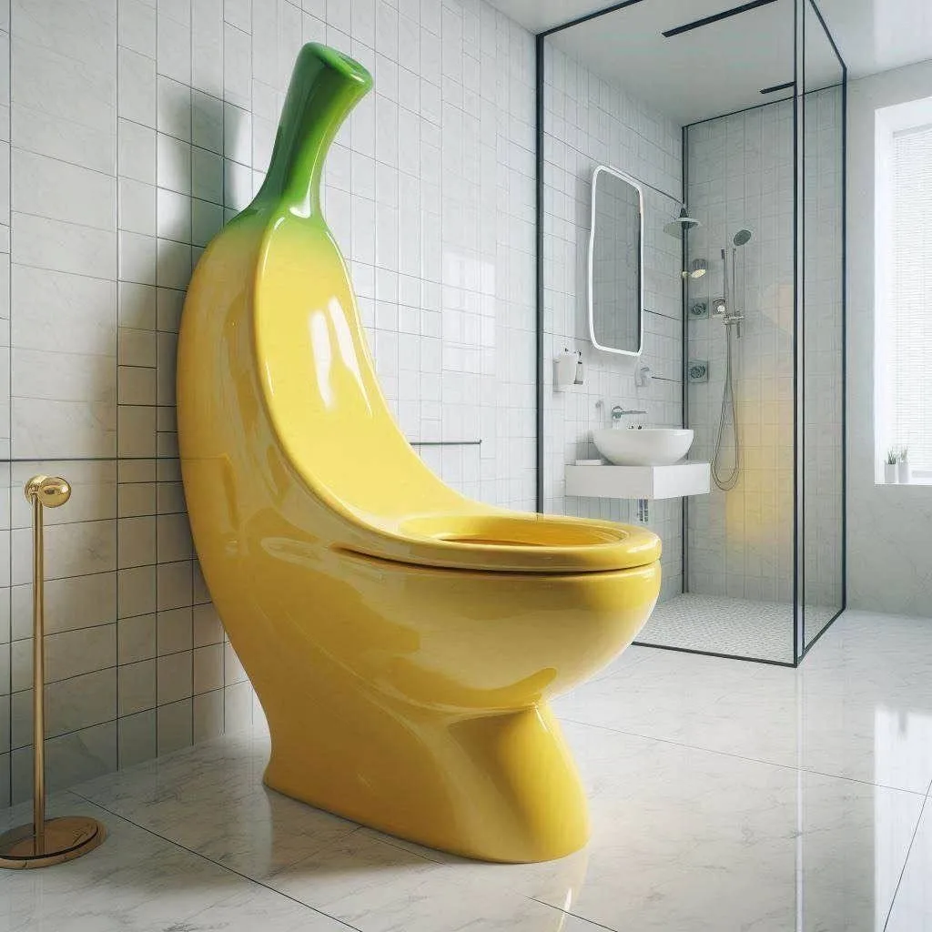Fiberglass Banana Shaped Bathroom Furniture For Creative Home Washroom Renovation — view 2