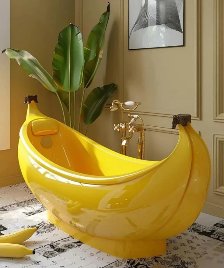 Fiberglass Banana Shaped Bathroom Furniture For Creative Home Washroom Renovation