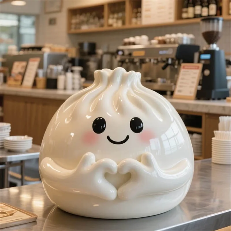Fiberglass Bao Sculpture｜Cute IP Figure for Restaurant Check-in & Foot Traffic Boost!
