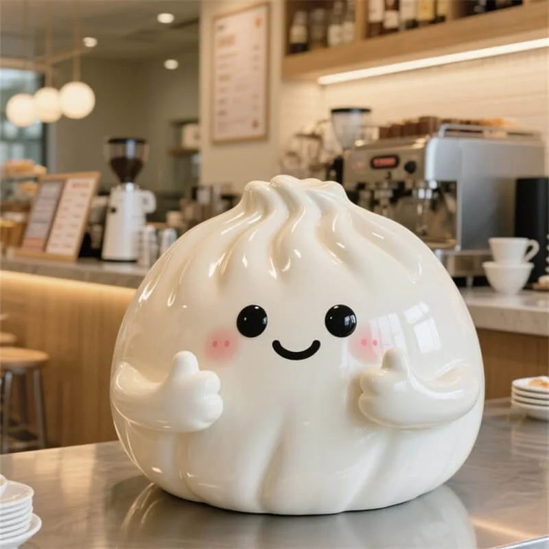 Fiberglass Bao Sculpture｜Cute IP Figure for Restaurant Check-in & Foot Traffic Boost! — view 2