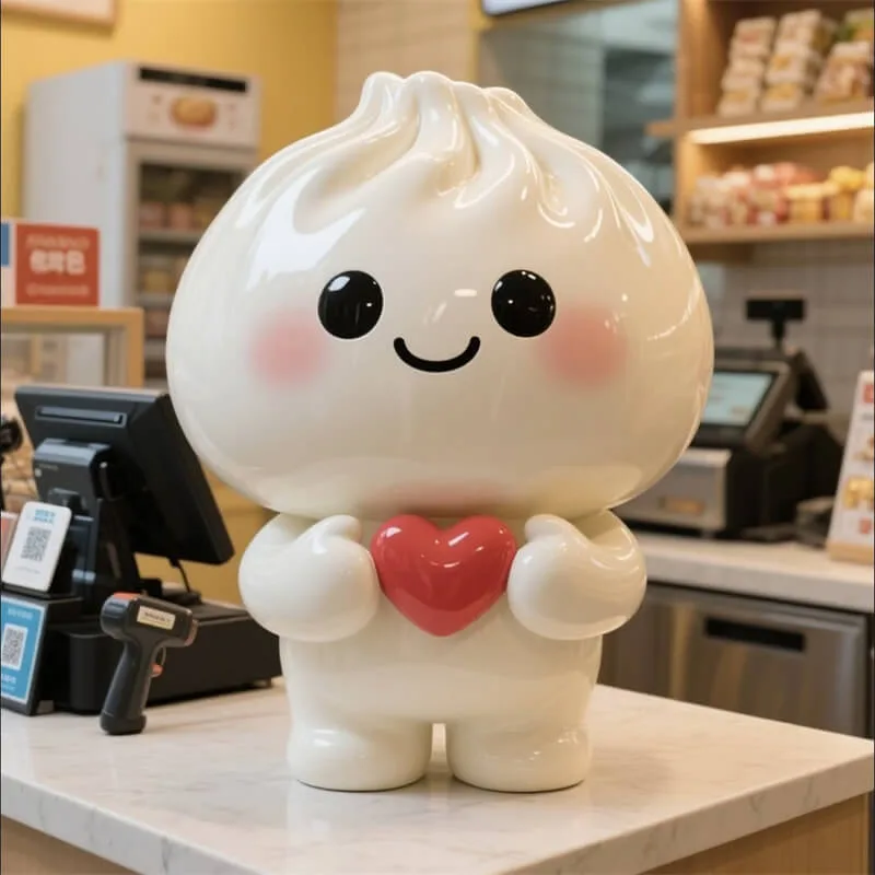 Fiberglass Bao Sculpture｜Cute IP Figure for Restaurant Check-in & Foot Traffic Boost! — view 4