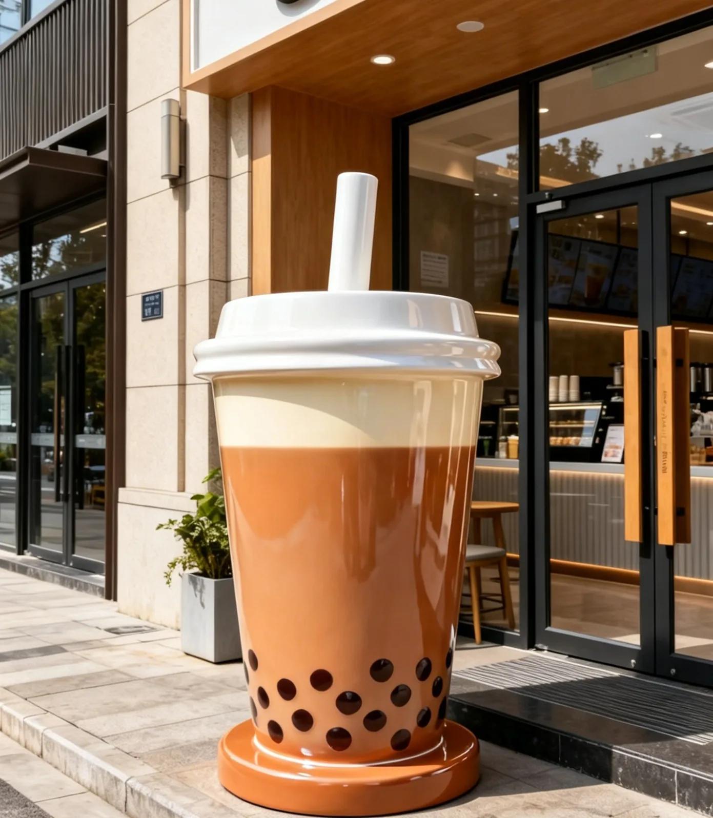 Fiberglass Bubble Tea Sculptures That Stop Foot Traffic Cold
