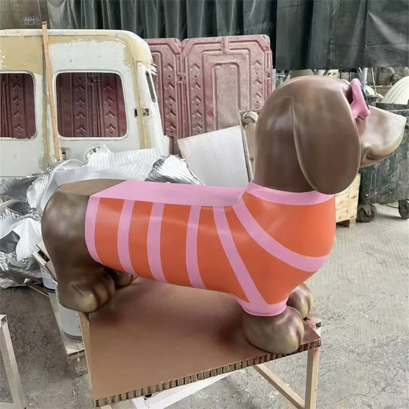 Fiberglass Dachshund Chair | Cartoon IP Seat for Mall Decor & Outdoor Rest — view 3
