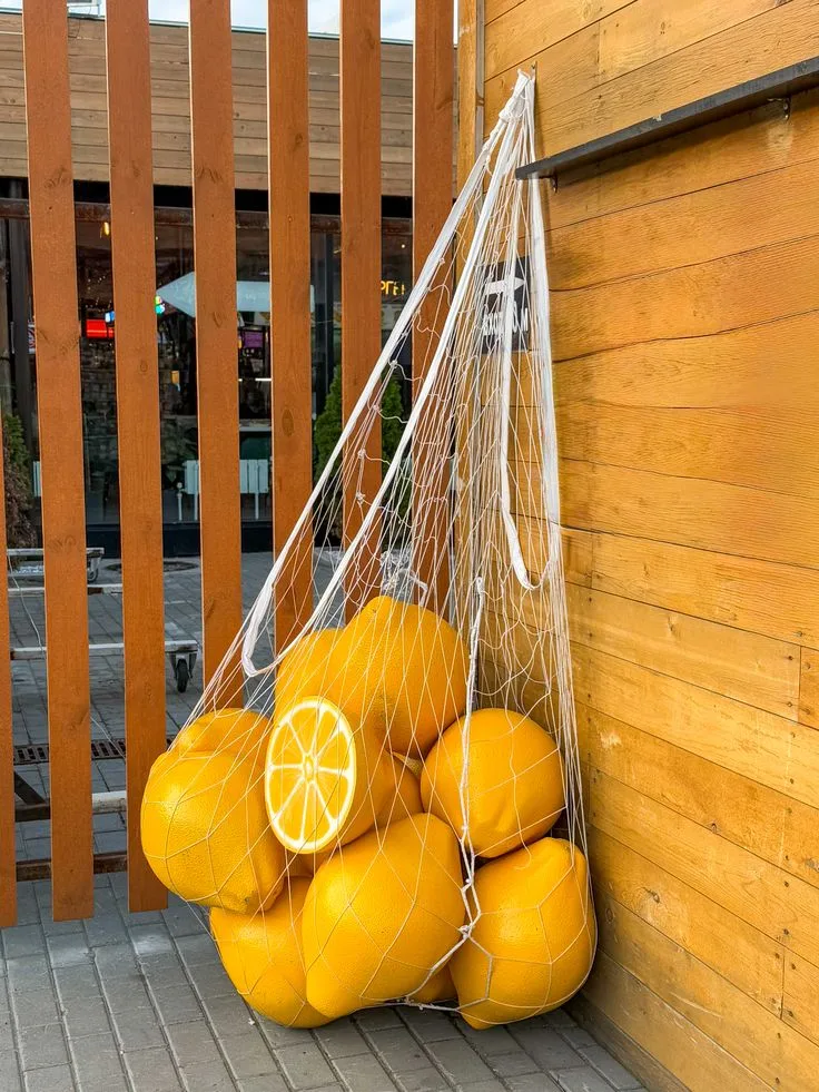 Fiberglass Giant Lemons Sculpture For Shop Window & Outdoor Storefront Decor