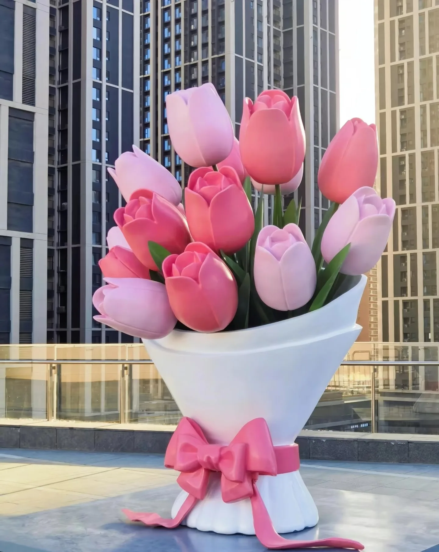 Giant Tulip Bouquet Fiberglass Sculpture | Custom Outdoor Art Installations — view 3
