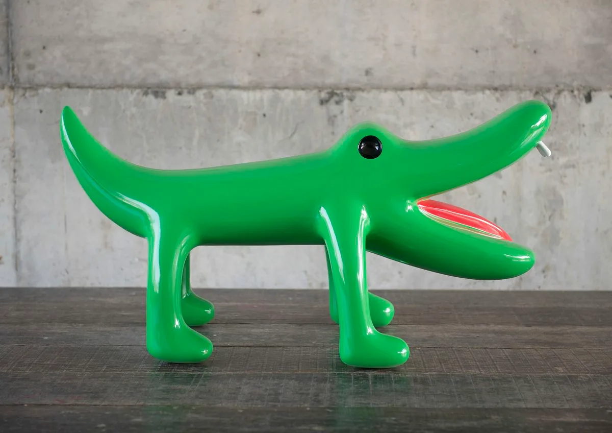 Fiberglass Green Dog Sculpture For Gallery & Home Art Ornament Display — view 2