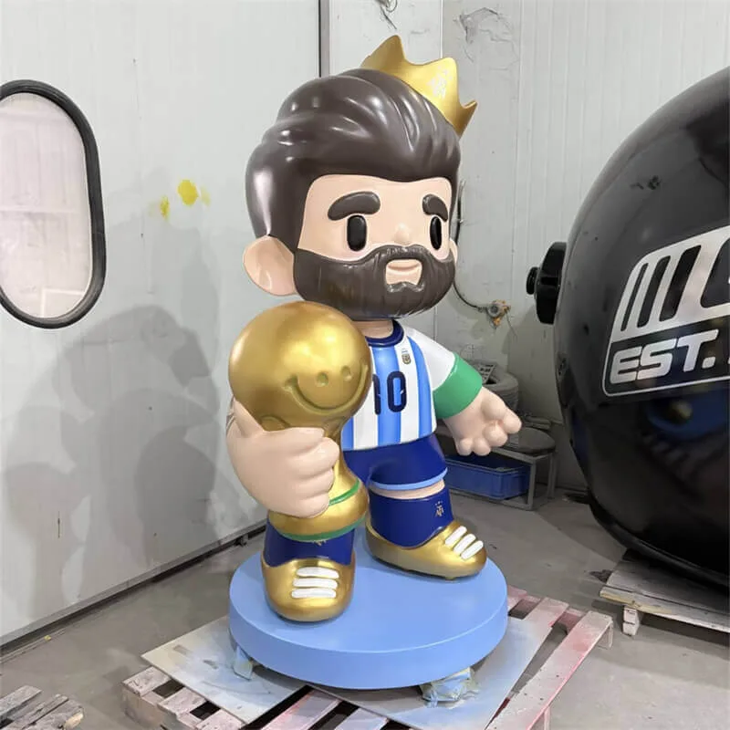 Fiberglass Messi Sculpture | No.10 Jersey Trophy Figure for Outdoor Photo Decor — view 3