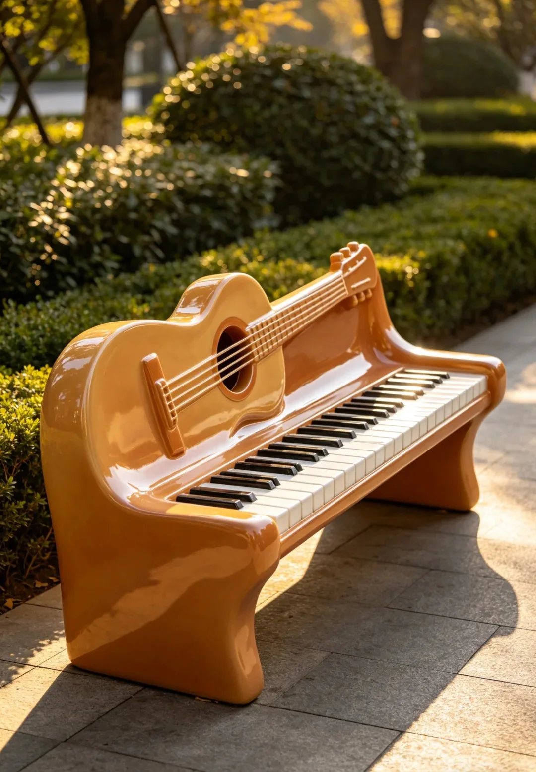 Fiberglass Music-Themed Sculptural Benches — Instagram-Worthy Seating for Parks, Malls & Music Venues — view 4