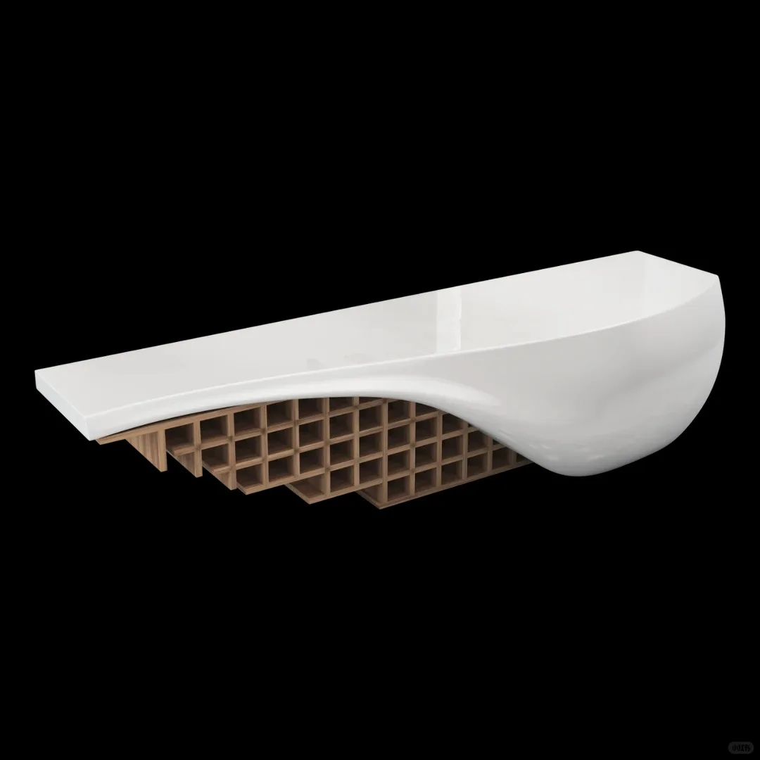 Fiberglass Reception Desk, Irregular Curved Reception Desk, Customizable Modern Front Desk for Commercial Use — view 4