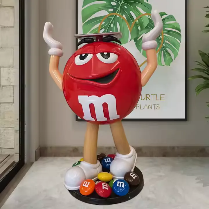 Fiberglass Red M&M Character Display Statue For Sale — view 5