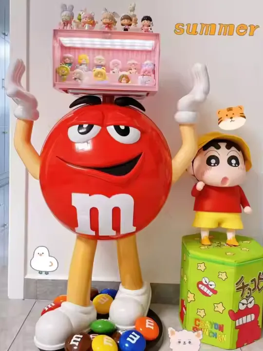 Fiberglass Red M&M Character Display Statue For Sale — product detail 1