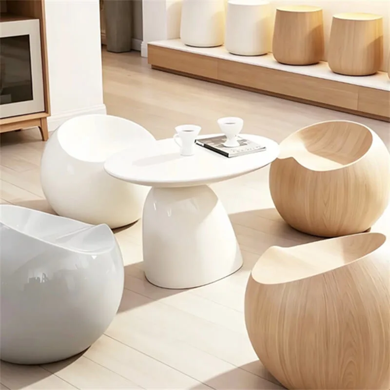 Fiberglass Rounded Apple Stool | Macaron‑Colored Healing Leisure Seat, Custom Furniture for Home & Commercial Use — view 2