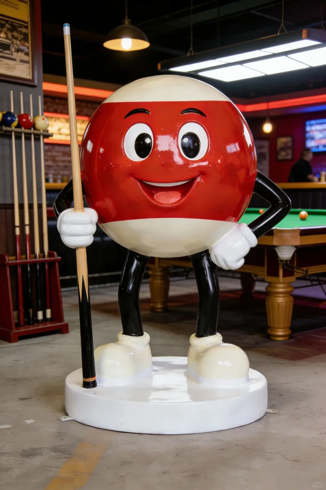 Fiberglass Sculpture Design – Billiards Ball Character Statue for Pool Halls — view 2