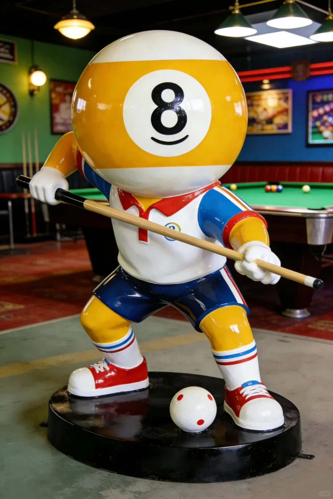 Fiberglass Sculpture Design – Billiards Ball Character Statue for Pool Halls — view 3