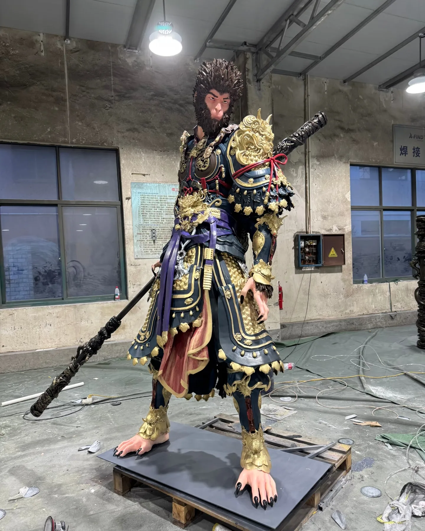 Fiberglass Sun Wukong Sculpture for Commercial Spaces