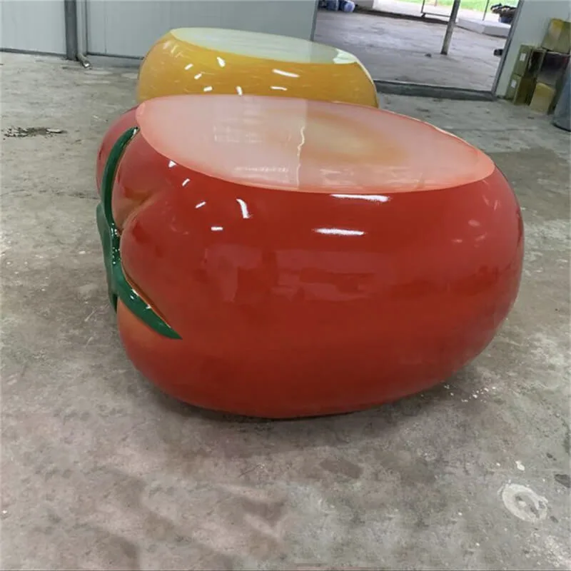 Fiberglass Tomato Sculpture, Realistic & Cartoon Style Tomato Ornament, Outdoor Park & Farm Photo Spot Decoration — view 3