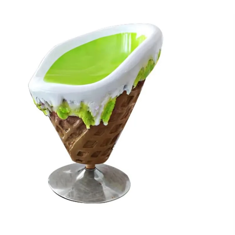 Fiberglass Waffle Cone Shape Ice Cream Furniture For Shop Decoration — view 3