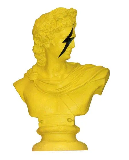Fiberglass Yellow Apollo Bust Sculpture For Modern Interior Art Table Decor — view 3