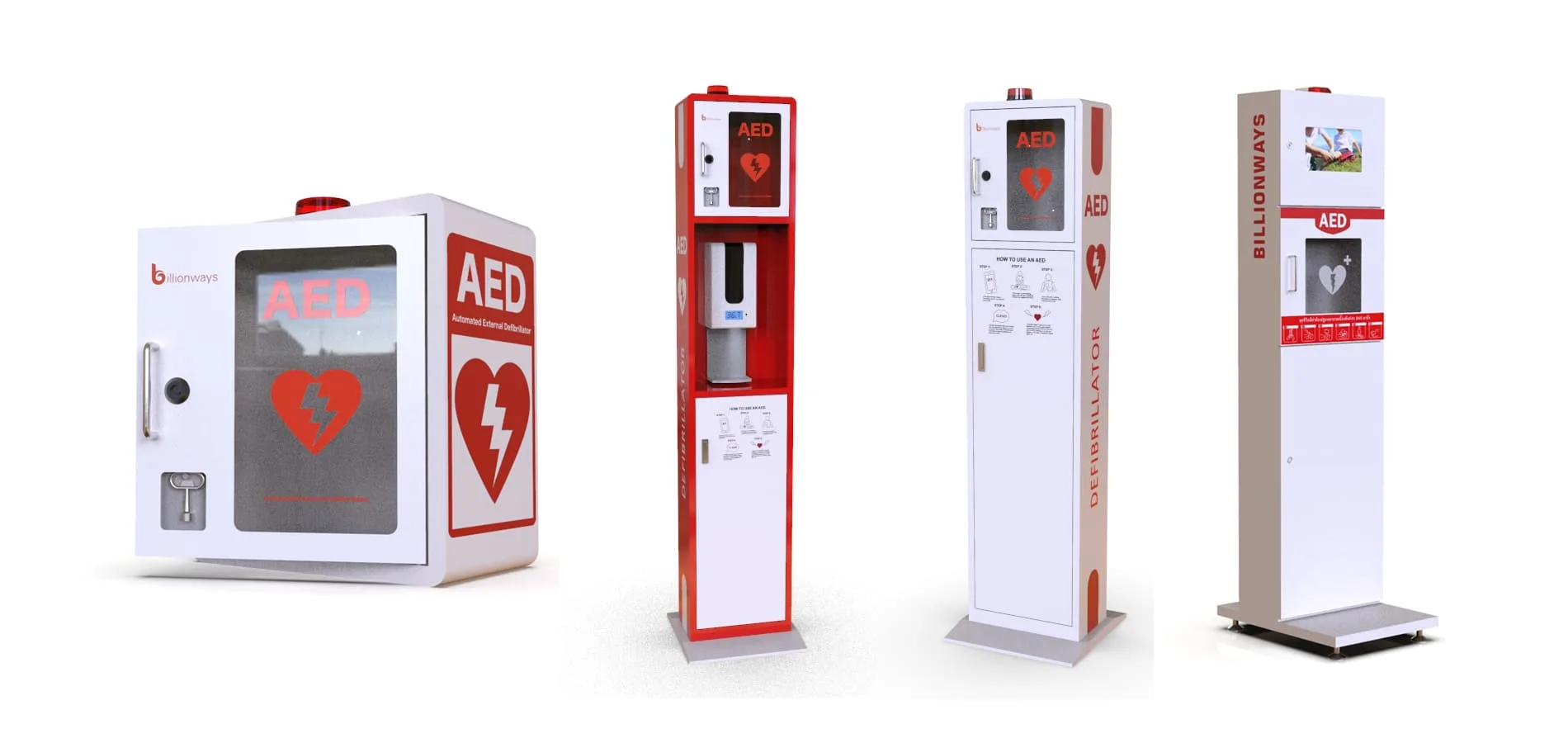 First-Aid cabinet design customized AED cabinet for every location — view 3