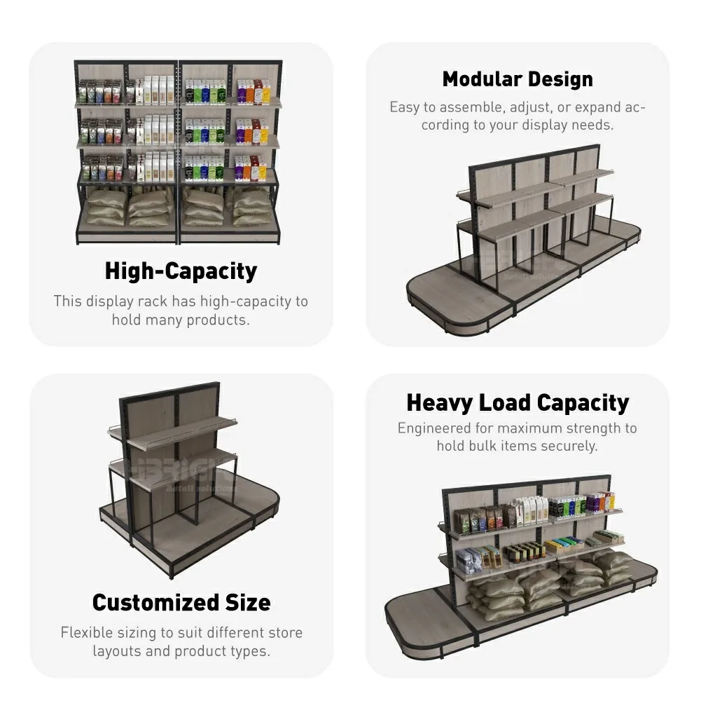 Floor Standing Rice & Grain Display Shelving – Heavy Duty Retail Storage for Supermarkets, Grocery Stores & Bulk Food Shops — product detail 3