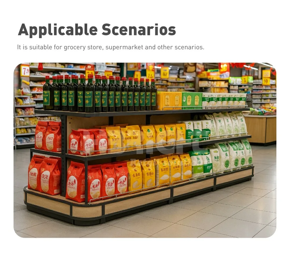 Floor Standing Rice & Grain Display Shelving – Heavy Duty Retail Storage for Supermarkets, Grocery Stores & Bulk Food Shops — product detail 4
