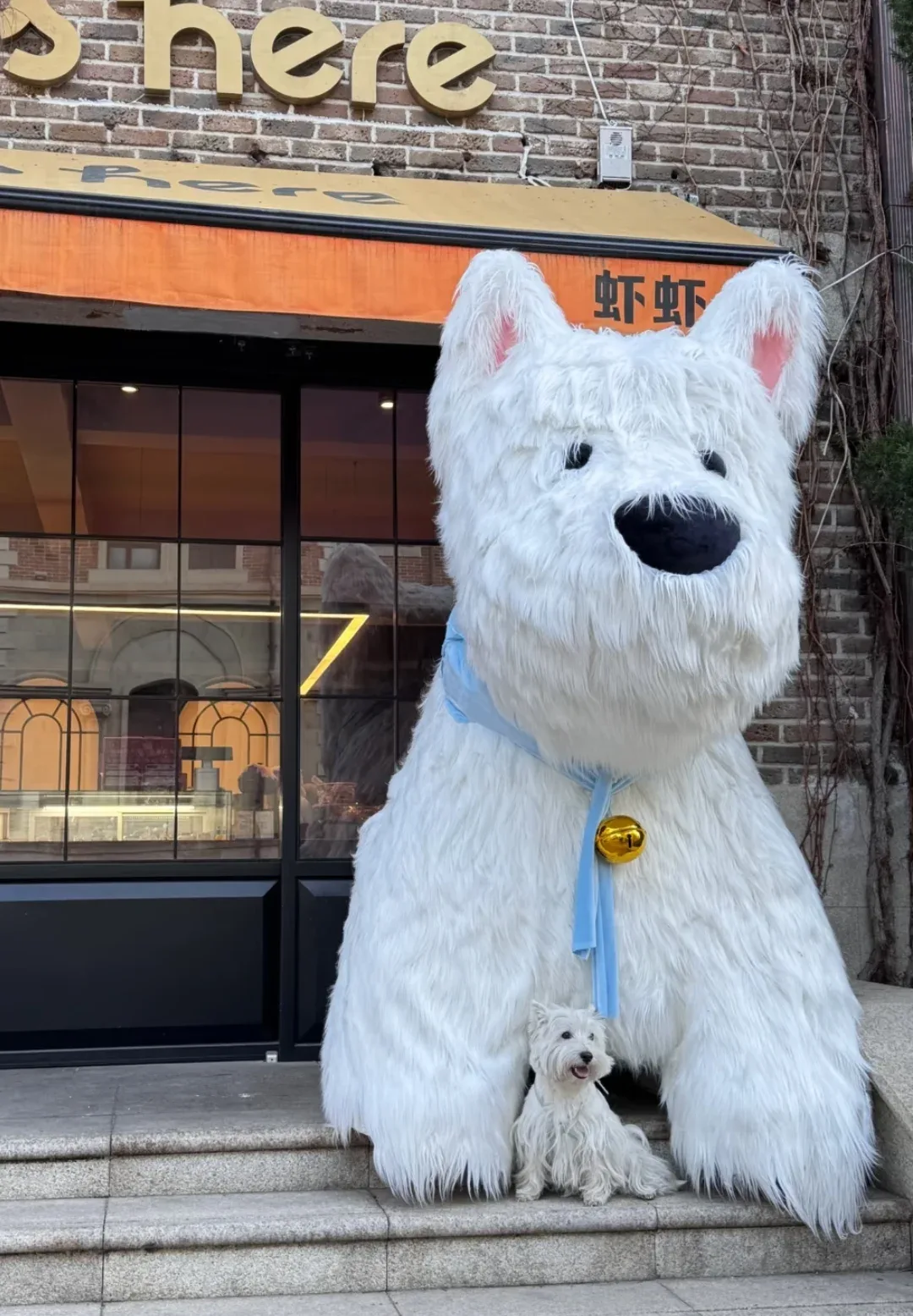 Fluffy Westie Dog Sculptures: Cute Storefront & Mall Decor — view 2