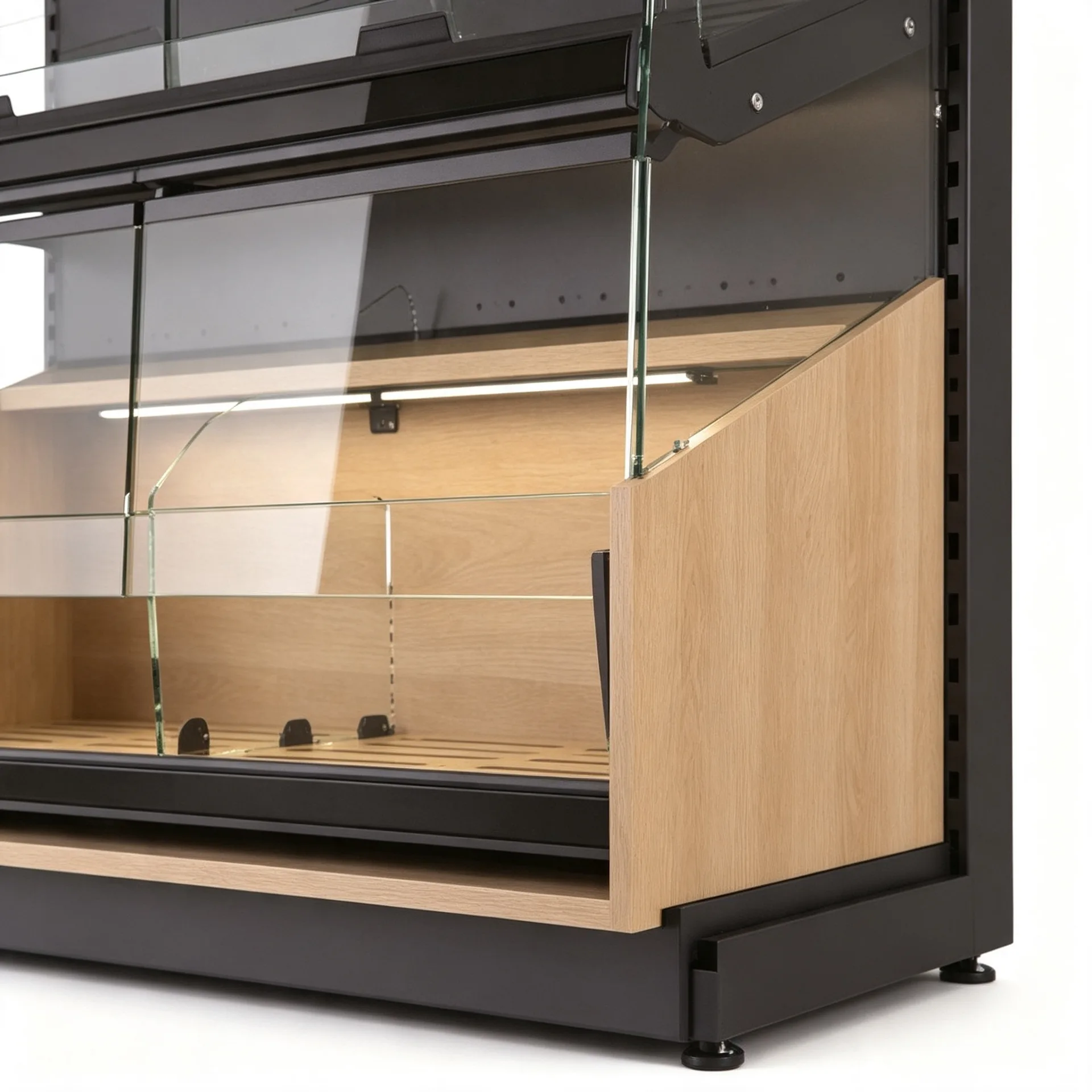 Freestanding 4-Tier Wood Frame Bread Display Rack for Bakery Shop — view 3