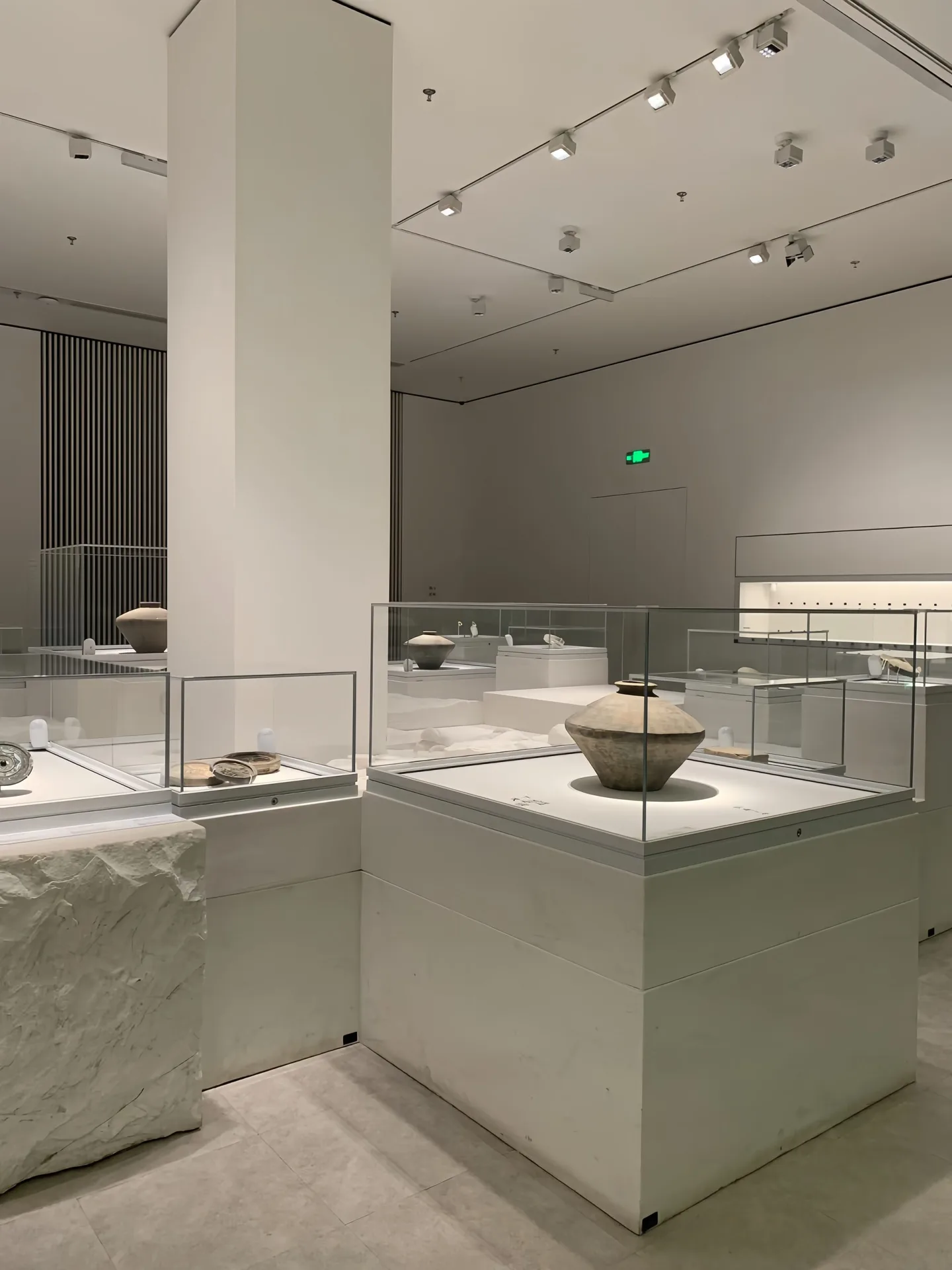 Freestanding Glass Museum Showcase | White Pedestal with Protective Glass Cover — view 3
