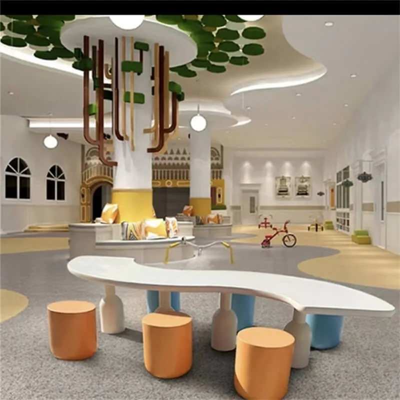 Fresh‑Colored Fiberglass Table & Chair | Playful Irregular Leisure Furniture, Custom Set for Home & Commercial Use — view 3