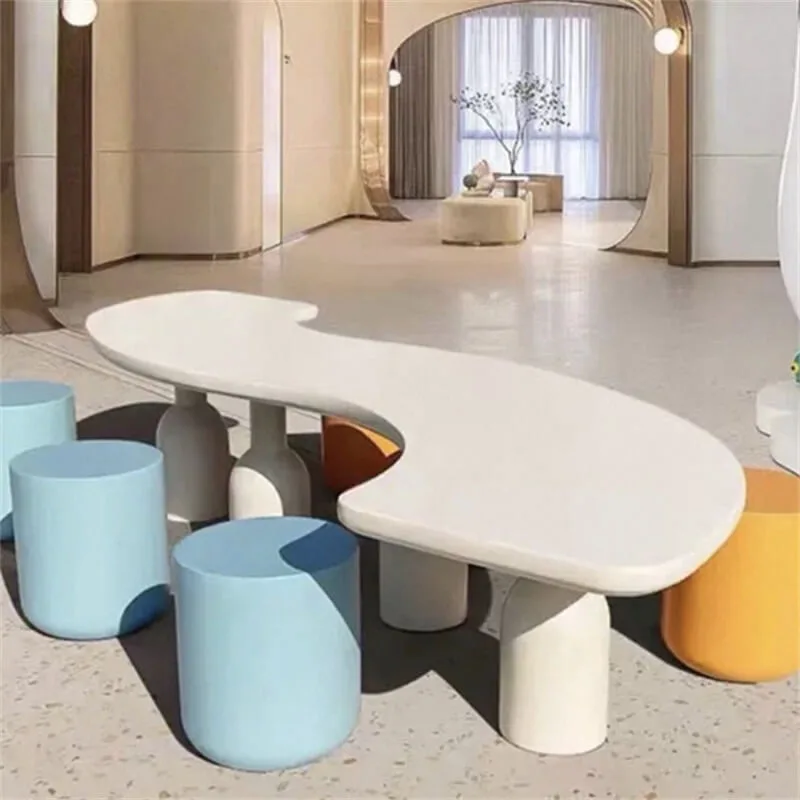 Fresh‑Colored Fiberglass Table & Chair | Playful Irregular Leisure Furniture, Custom Set for Home & Commercial Use — view 2