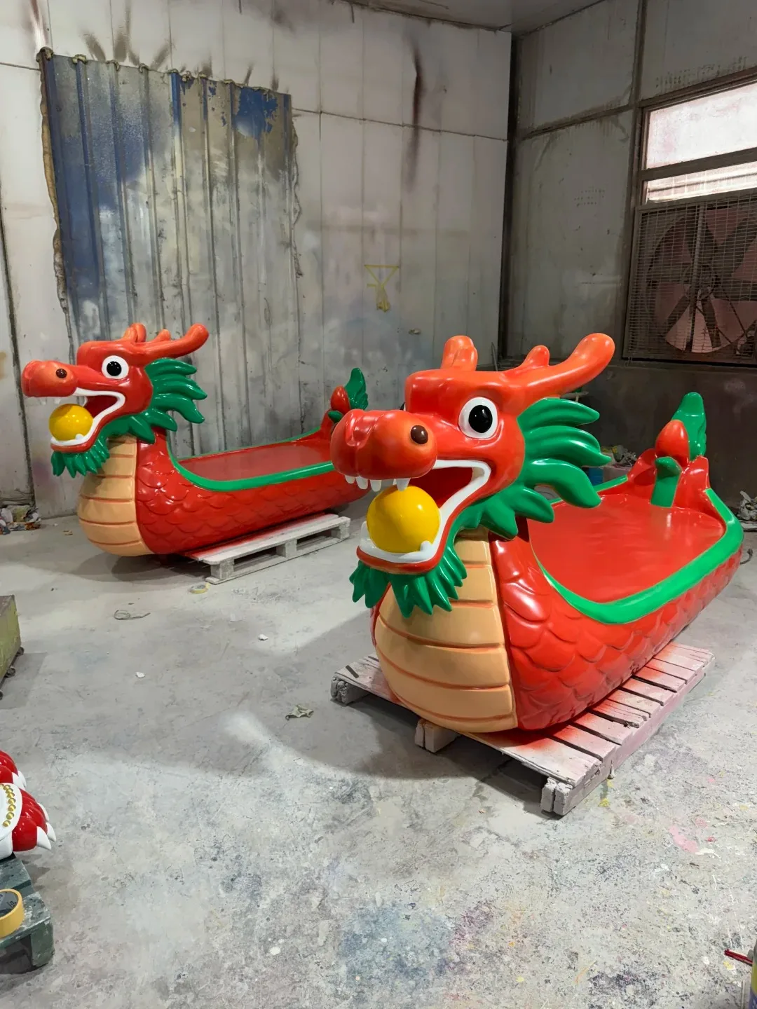 FRP Cartoon Dragon Boat Sculpture for Dragon Boat Festival Scenic Spot Decor — view 3