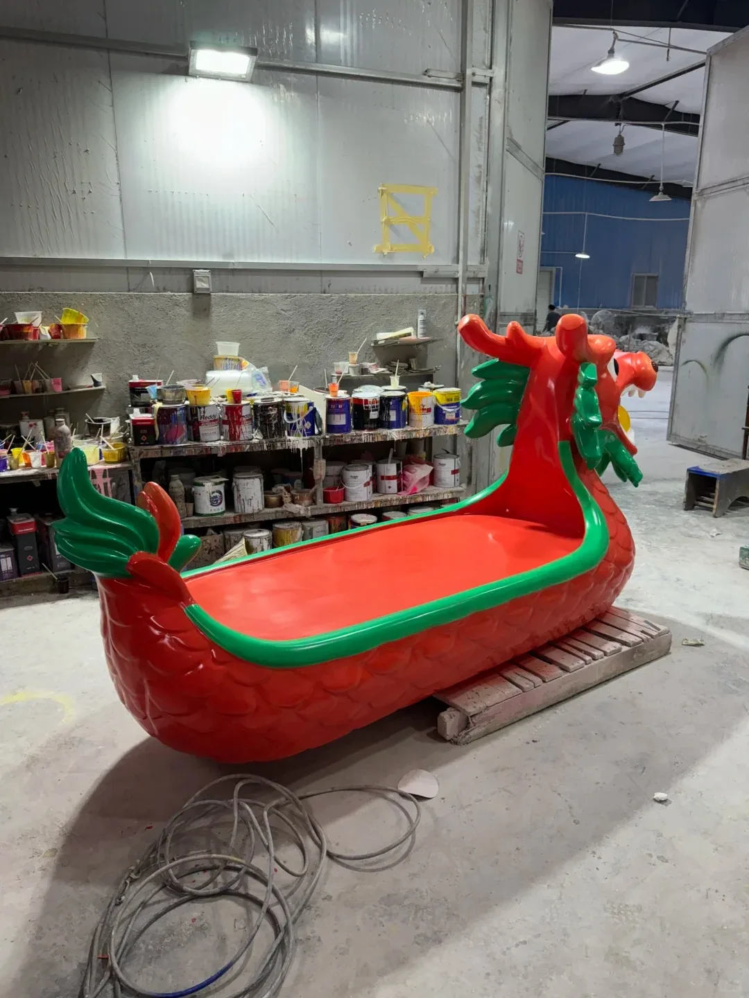FRP Cartoon Dragon Boat Sculpture for Dragon Boat Festival Scenic Spot Decor — view 4