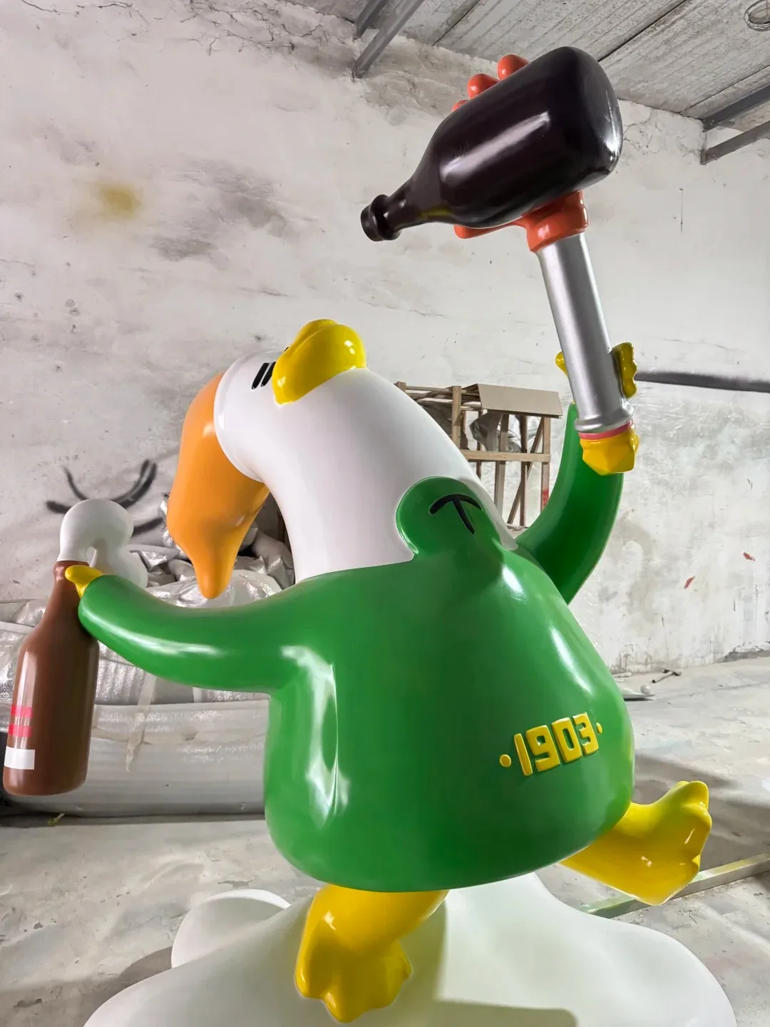 FRP Cartoon Duck IP Mascot Statue Series for Restaurant Street Check-in Decor — view 3