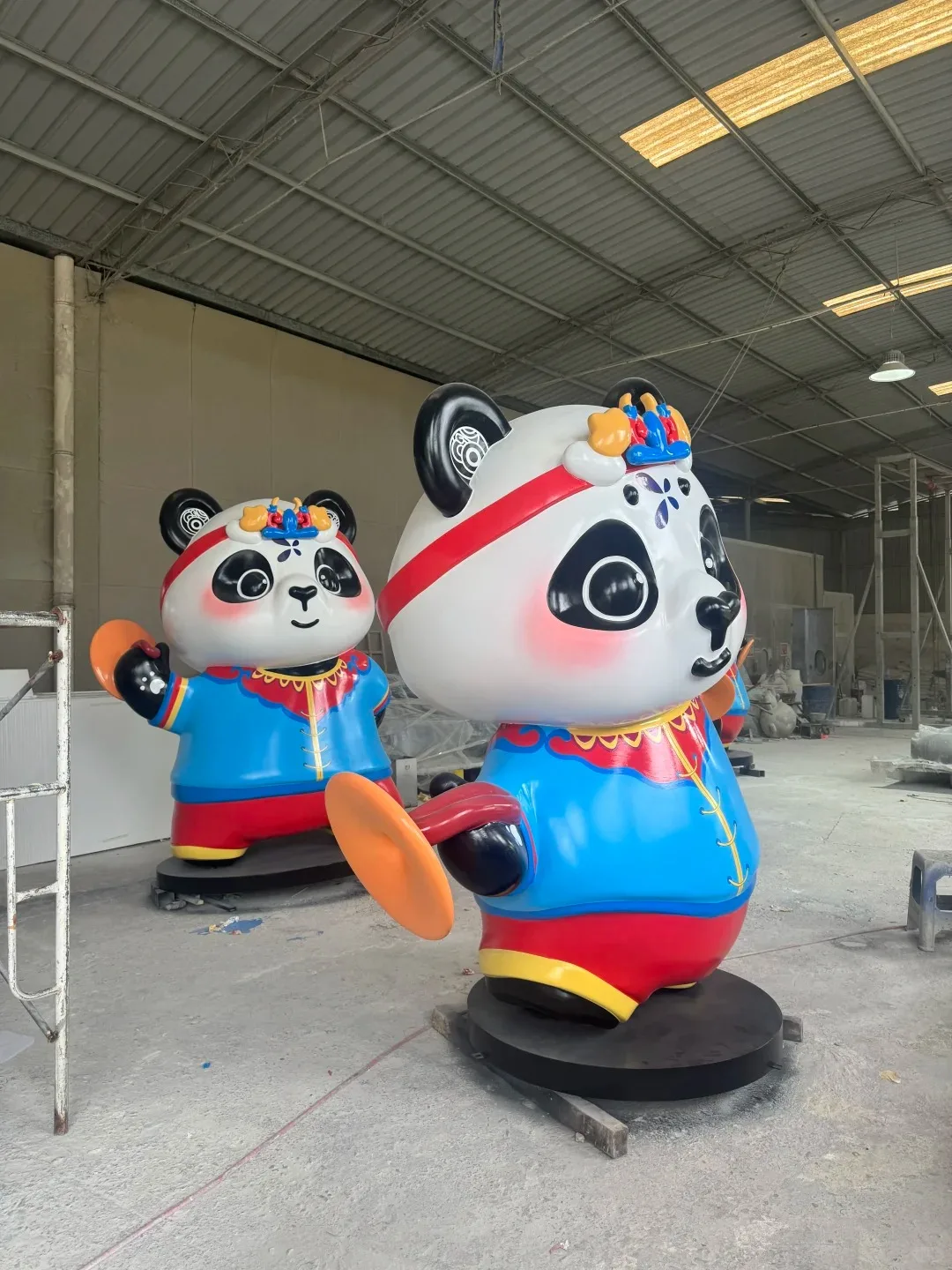FRP Chinese Folk Dance Panda Mascot Sculpture for Cultural Scenic Spot Plaza Decor — view 3