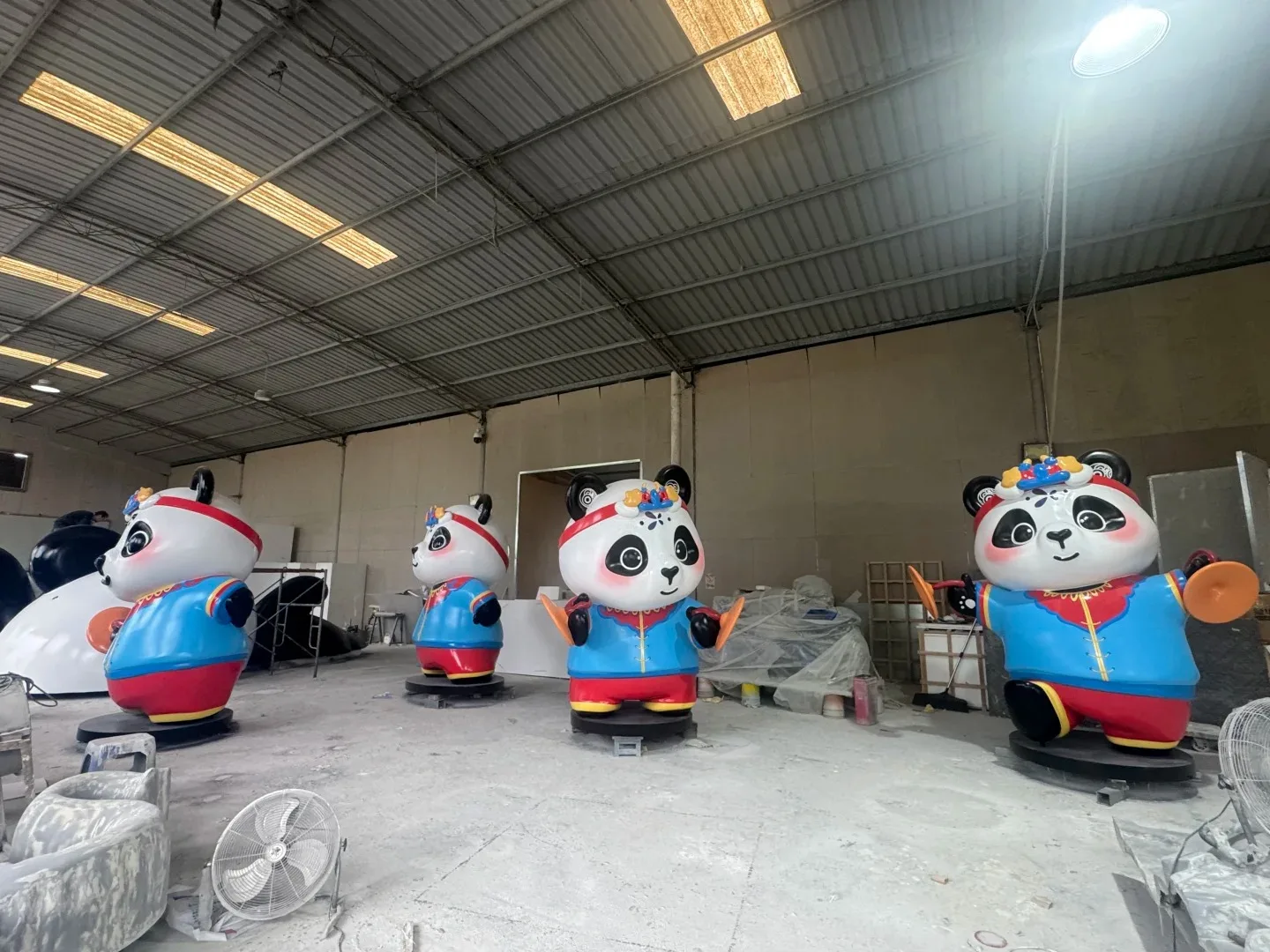 FRP Chinese Folk Dance Panda Mascot Sculpture for Cultural Scenic Spot Plaza Decor — view 4