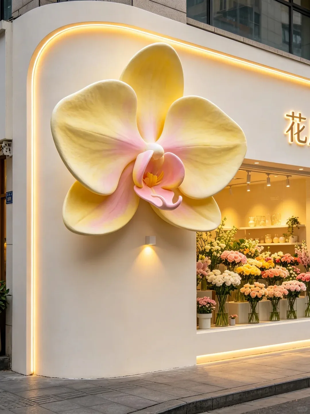 FRP Giant Flower Sculpture Series for Florist Store Front Wall Decor — view 4