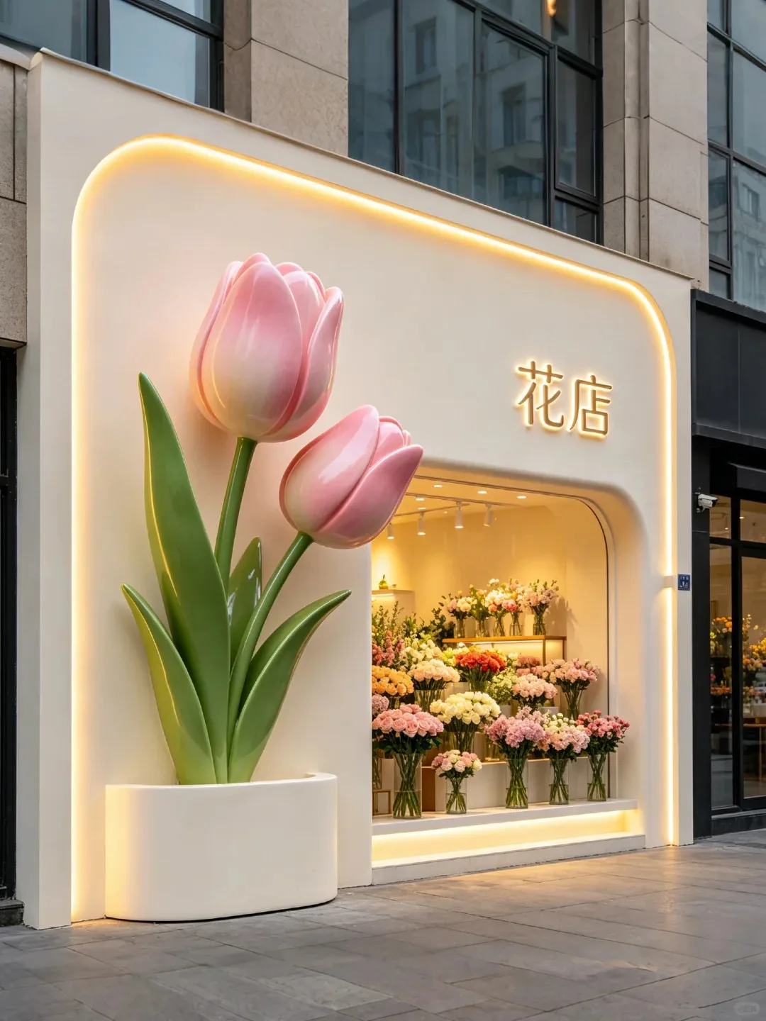 FRP Giant Flower Sculpture Series for Florist Store Front Wall Decor — view 3