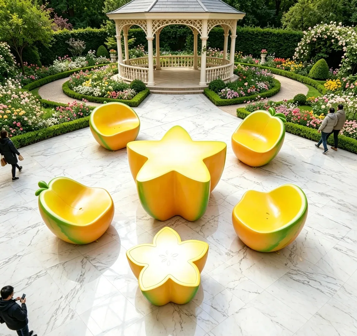 Fruit Shaped Fiberglass Table & Chair for Garden, Resort & Commercial Lounge Use — view 3