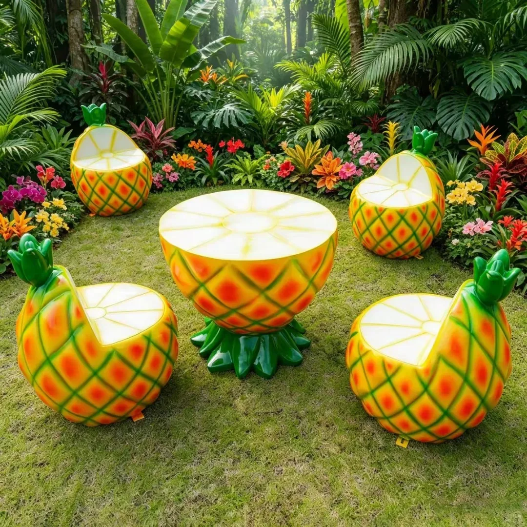 Fruit Shaped Fiberglass Table & Chair for Garden, Resort & Commercial Lounge Use — view 4